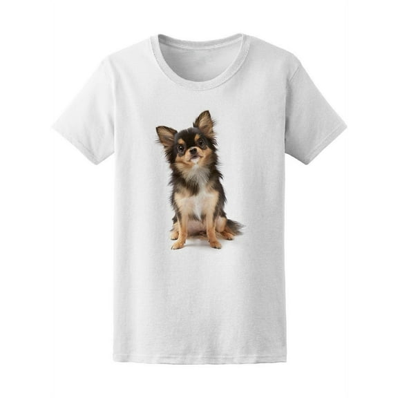 Tan Cream Long Coat Chihuahua T-Shirt Women -Image by Shutterstock, Female Medium