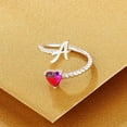 thumbnail image 4 of ORUYROP Silver Initial Rings Cubic Zirconia Heart Rings for Women Adjustable Letter Rings Birthday Jewelry Gift for Mom Girlfriend Christmas, 4 of 7