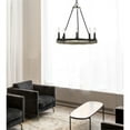 thumbnail image 2 of Cal Lighting Maidstone 5-Light Metal Chandelier in Matte Satin Black/Oak, 2 of 5