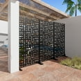 thumbnail image 4 of MAYEERTY 72 × 35in Outdoor Privacy Screen with Stand Metal Balcony Decorative Screen, Black, 4 of 6