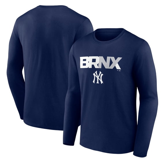Men's Navy New York Yankees BRNX NY Long Sleeve T-Shirt