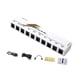 thumbnail image 2 of Fuente de alimentación para pedal de guitarra con 10 salidas aisladas, portátil, con adhesivos de fijación y cable. Blanco, 2 of 9