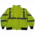 thumbnail image 2 of Petra Roc LBJ-C3-S Jacket Lime ANSI-ISEA & EN471 Class 3 Waterproof Bomber Jacket with Removable Fleece Liner, Small, 2 of 3
