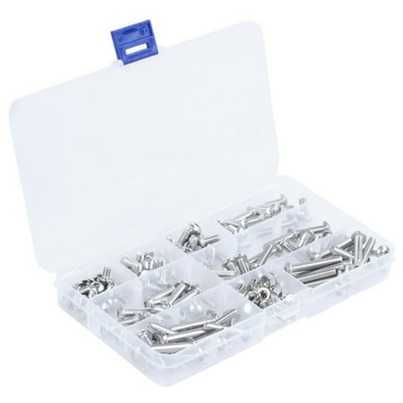 

150Pcs Stainless Steel Button Head Hex Socket Head Cap Screws Nuts Assortment Kit