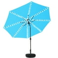 thumbnail image 6 of HARBOURSIDE 10ft Solar-Powered Outdoor Umbrella with LED Lights - 11 Solar LED Bulbs, Heavy Duty Base & Sand Bag for Patio/Garden/Poolside, Waterproof UV-Resistant Sun Shade Canopy,Blue, 6 of 7