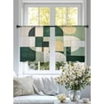 thumbnail image 4 of Abstract Street Art Sheer Curtains 45 Inches Long 2 Panels Vintage Watercolor Green Light Filtering Semi Sheer Window Curtains Drapes for Bedroom Living Room 52"x45", 4 of 7
