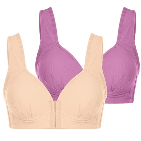 

hoksml 2pcs Woman s Fashion Plus Size Wire Free Comfortable Push Up Hollow Out Bra Underwear Summer Saveings Clearance!