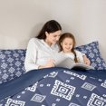 thumbnail image 4 of jejeloiu Aztec Geometric Queen Comforter Set For Men Women,Boho Diamond Comforter Sets Queen,Navy White,Navy Blue Reversible,3-Piece,1 Comforter and 2 Pillowcases, 4 of 7