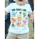 thumbnail image 1 of MILKYSHIP Boys' Dinosaur-Themed "God Says I Am" T-Shirt - Colorful & Educational Short Sleeve Casual Top, 100% Cotton, Summer Wear, Dinosaur Clothes, 1 of 6