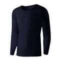 thumbnail image 3 of ZRGHAOYLQ Men's Muscle Shirts Winter Long Sleeve Undershirt Lightweight Athletic Workout Shirt Moisture Wicking Solid Crew Neck Tops Warm Pullover Thermal Tops, 3 of 3