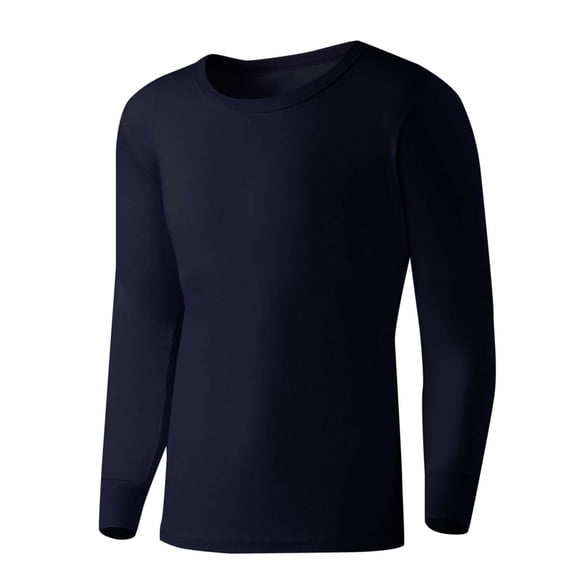 ZVNAΖH Men's 100% Cotton Heavyweight Thermal Top, Crewneck Long Sleeve Base Layer Shirt, Winter Warm Underwear, M-4XL