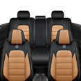thumbnail image 3 of Fit for Mercedes-Benz GLA-Class 2015, PU Leather 5 Piece Full Set With Lumbar Support Waterproof, Orange and Black Car Seat Covers, Airbag-Compatible, 3 of 7