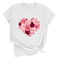 thumbnail image 1 of Meichang Chemises de la Saint-Valentin pour Femmes Imprimé Cœur Manches Courtes Col Rond Hauts de Vacances Décontractés Mignons Pulls Blouses, 1 of 2