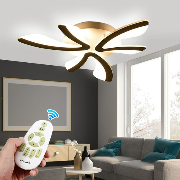Led Ceiling Lamps 24inch Living Room Modern Flush Mount Hanging Lamp Fixture Metal Acrylic Dimming Minimalist Square Bedroom Light With Remote Com Led Ceiling Lamps 24inch Living Room, 24 Inch Flush Mount Ceiling Fan With Light
