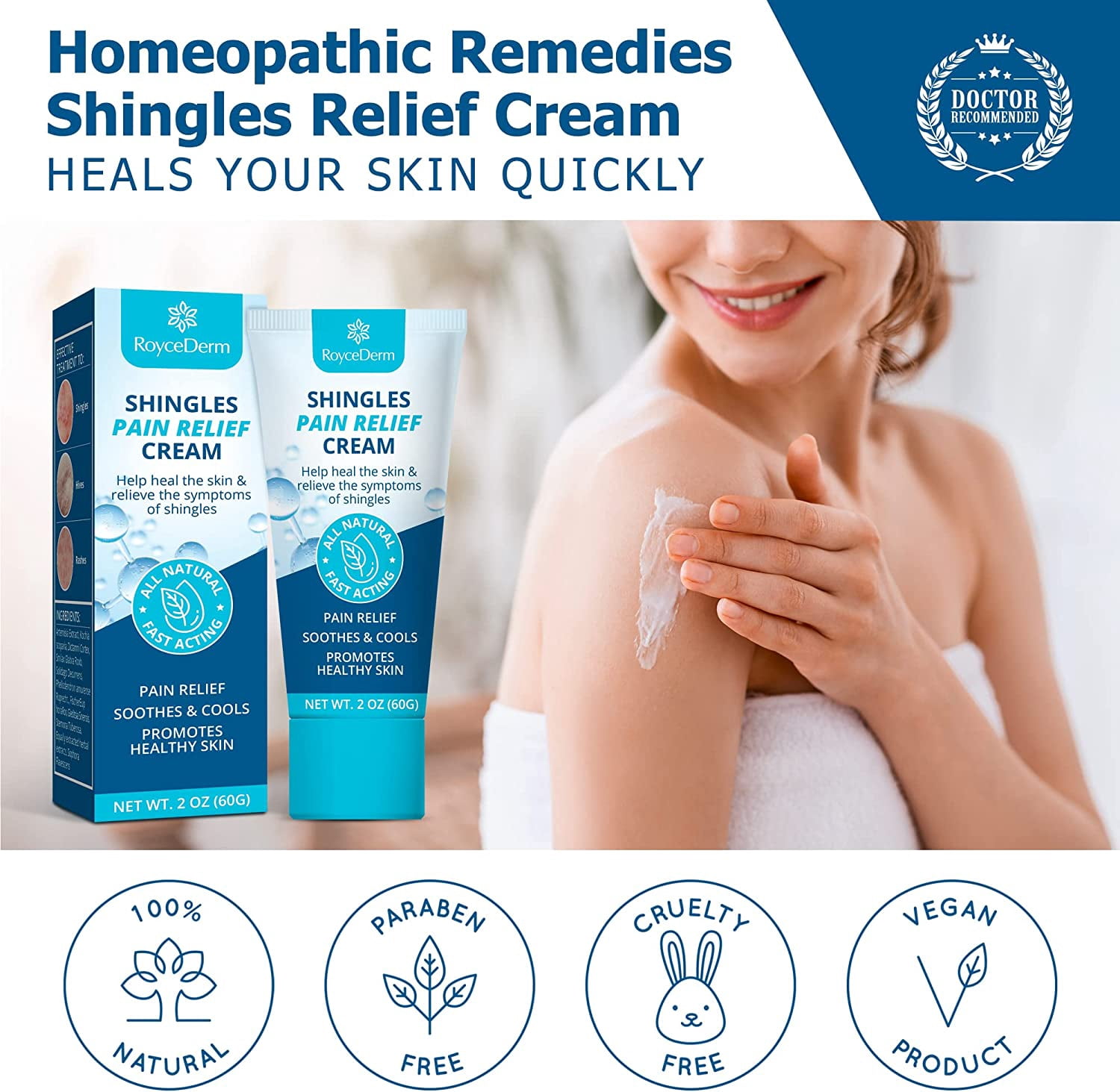 Shingles Treatment, Anti Itch Cream Extra Strength Shingles Pain Relief Cream, Itchy Relief Cream Shingles Skincare Cream for Eczema, Shingles, Hives, Nerve Pain, and Rashes