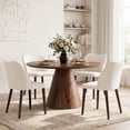 thumbnail image 6 of AFO Upholstered Modern Dining Chairs with Wooden Legs, Kitchen Side Chairs for Dining Room, Restaurant and Café, Set of 6, Beige, 6 of 11