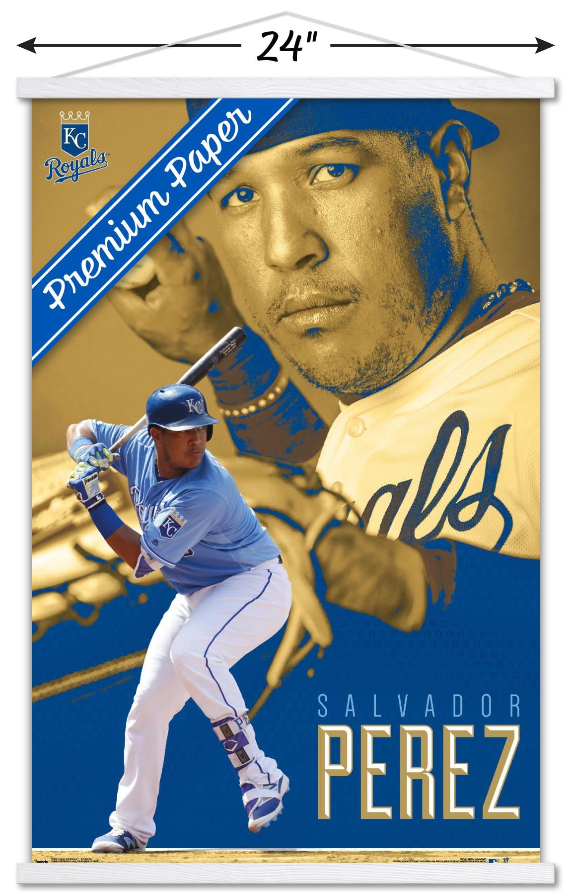 MLB Kansas City Royals - Salvador Perez 17 Wall Poster with Push Pins,  22.375 x 34 