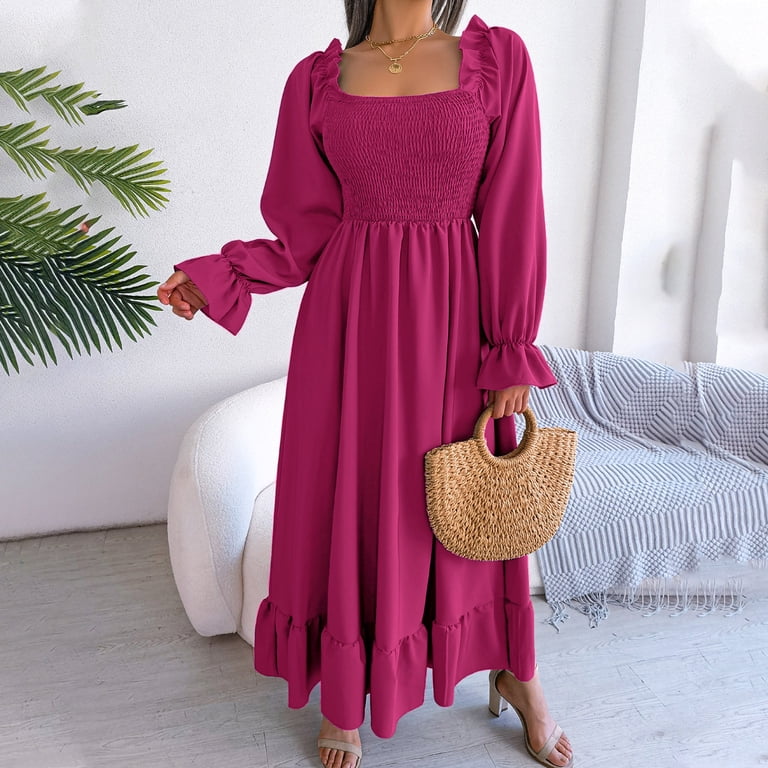 pink lantern sleeve dress Beaded V Neck Lantern Sleeve A-Line Prom Evening Dress SS057