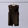thumbnail image 3 of Baqcunre Fuzzy Coat, Women's Hooded Plush Sleeveless Vest Coat Top 1Pc Top Brown S, 3 of 7