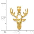 thumbnail image 3 of 14k Yellow Gold Polished Deer Head Pendant Charm, 3 of 4