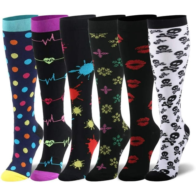Medias de compresión para hombres y mujeres - 20-30 mmHg 2 a 6 pares de medias de compresión para corredores, edema Xemadio CJWUS-5826