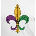 thumbnail image 4 of Old Glory Mens Mardi Gras Fleur De Lis Distressed Ringer Short Sleeve Graphic T Shirt, 4 of 6