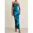 thumbnail image 4 of Vestido largo PRETTYGARDEN para mujer, ajustado sin tirantes, azul XXL, 4 of 9