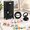 Black-Panda, variant on Purple Flower 10.8 Inch Mini Metal Storage Locker with Lock and Keys