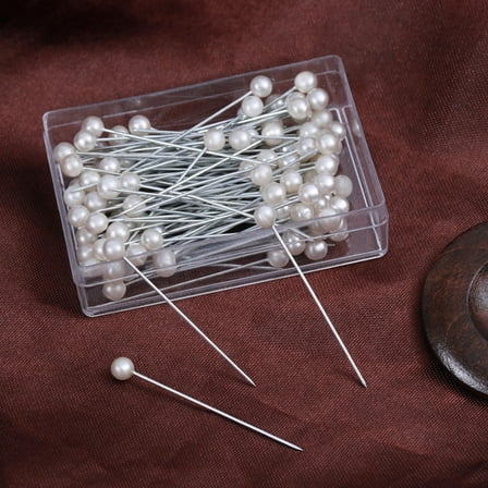 MEIBUTYUP White Pins for Sewing and Embroidery, 100 Pieces, and