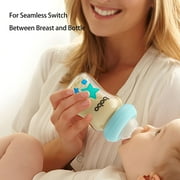 YOHKOH Newborns Natural Slow Flow Baby Bottles,for Breast/Mixed Feeding,5.4oz,2pk,Blue