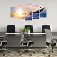 thumbnail image 5 of Aeroplane 5 Panels Acrylic Glass Wall Art, Digitally Generated Image of an Airplane Clouds and Sunset Time, Accent for Living Room, Bedroom, Dorm, 60" x 30", Mauve Almond and Violet Blue, by Ambesonne, 5 of 5