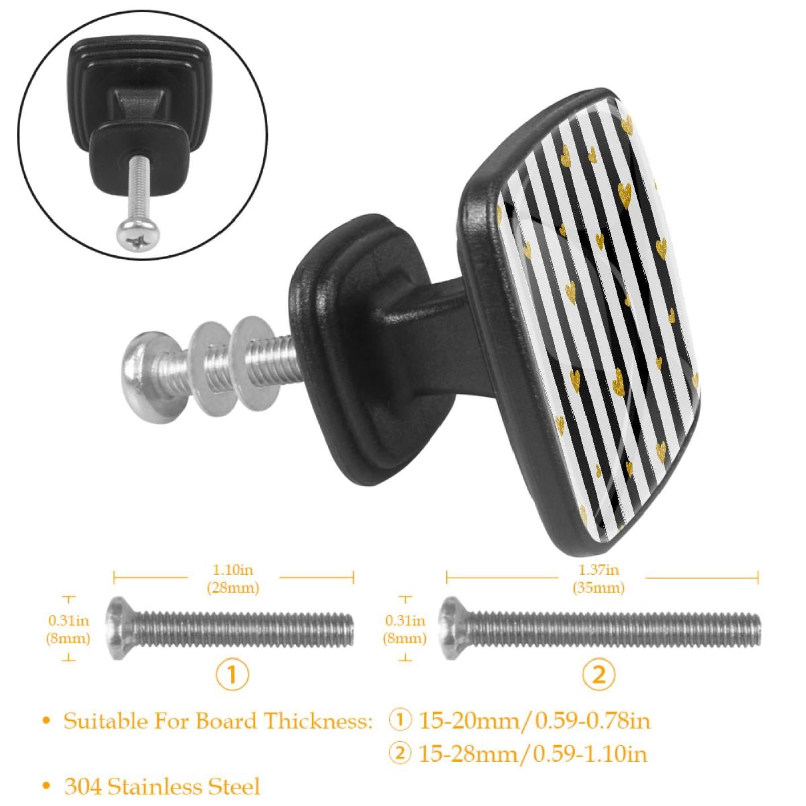 4 Pcs Cabinet Handle Drawer Pulls Gold Hearts Knobs with Screws Square Furniture Office Cabinet Knob Decoration