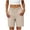 Beige, variant on Stretchy Shorts for Women Plus Size Button Elastic Waist Long Shorts Chino Shorts with Pockets Casual Bottoms
