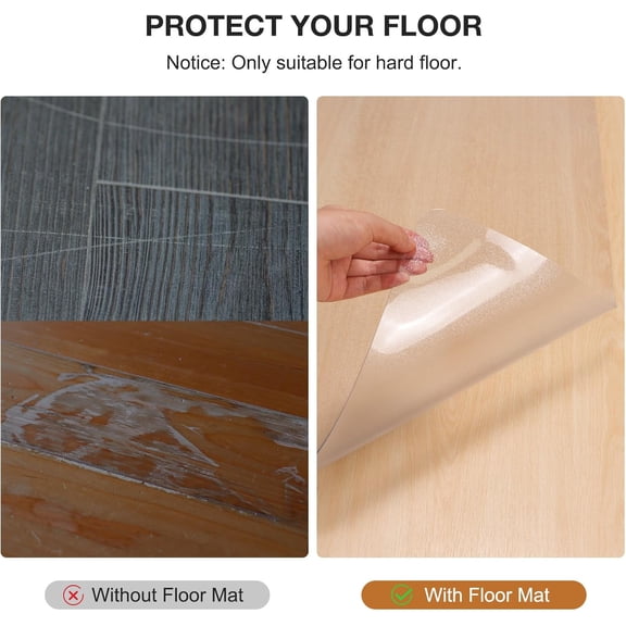 Floor Mat for Home, 5'x7' Upgraded Clear Area Rug for Dining Room, Non-Slip Hard Floor Living Room, PVC Waterproof Vinyl Floor Protector Mat, Large Plastic Under Bedroom, Kitchen, Table