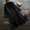 thumbnail image 3 of HJYCHN Womens Long Sleeve Tops Loose Sleeve Long Long Button Tops Blouse Shirt Solid Casual in Thin Linen for Versatile Wear Womens Shirts Black L, 3 of 3