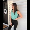 thumbnail image 4 of Camisetas Sin Mangas con Cuello en V para Mujer, Verde , Talla S, 4 of 6