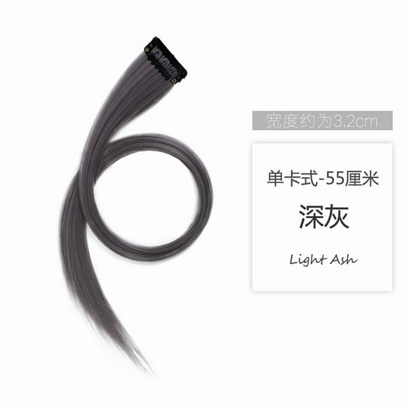 suxuMhao Hairpiece-3 Pieces Ear-hugging Colored Hair Clip-ins, Fake Hair Clips,Hairpieces,Ponytail Hair Piece & Colored Wig Pieces,21.65×1.38IN Stylish Hair Accessories for Hairstyling,Dark Gray