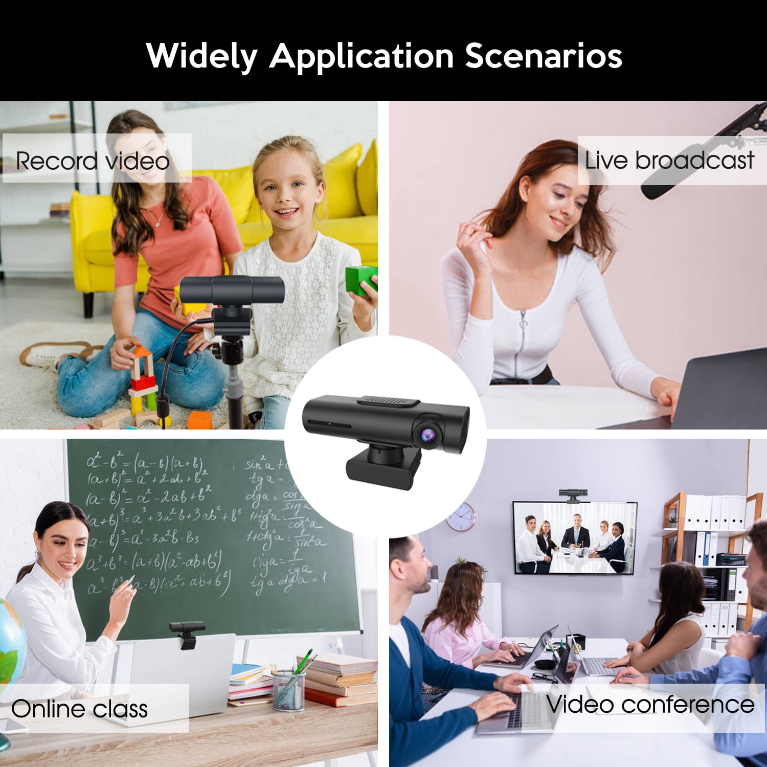 TOALLIN GC80 4K AI Tracking Webcam with Gesture Control, PTZ Streaming Camera, Dual Microphones, USB Plug & Play, for PC/Mac/Laptop/Conferencing