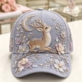 thumbnail image 2 of Voska 3D Animal Pattern Floral Embroidery Adjustable Unisex Baseball Cap Animal Pattern Sun Hat for Daily Use G One Size, 2 of 5