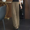 thumbnail image 5 of Lmnyox Wide Leg Pants for Women Elastic Waist Drawstring Pants Summer Vacation Lounge Pants with Pocket, 5 of 5