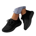 thumbnail image 3 of Linfrsh Women's Comfortable Low Top Athletic Shoes Sport Lightweight Sneakers Outdoor Non-Slip Knit Walking Shoe Black,7, 3 of 6