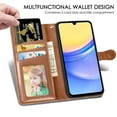 thumbnail image 3 of for Samsung Galaxy A35 Phone Case Wallet Card Holder, Premium PU Leather Stand Flip Wrist Strap Magnetic Closure Shockproof Protective Wallet Case Cover for Samsung Galaxy A35, Brown, 3 of 5