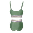 thumbnail image 6 of Huowey Women Swimwear High Waisted Bikini Sets 2PCS High Cut Bathing Suits Athletic Color Block Swimsuits Summer Beachwear Honeymoon Cruise Trendy Wear, 6 of 6