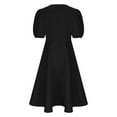 thumbnail image 4 of 50% off Clear! safuny Women's Plus Size Slim Knee Length Pencil Dress Solid Color Holiday Elegant Cocktail Wedding Evening Party Ruffle Sleeve Trendy Dresses Crew Neck Black S, 4 of 7