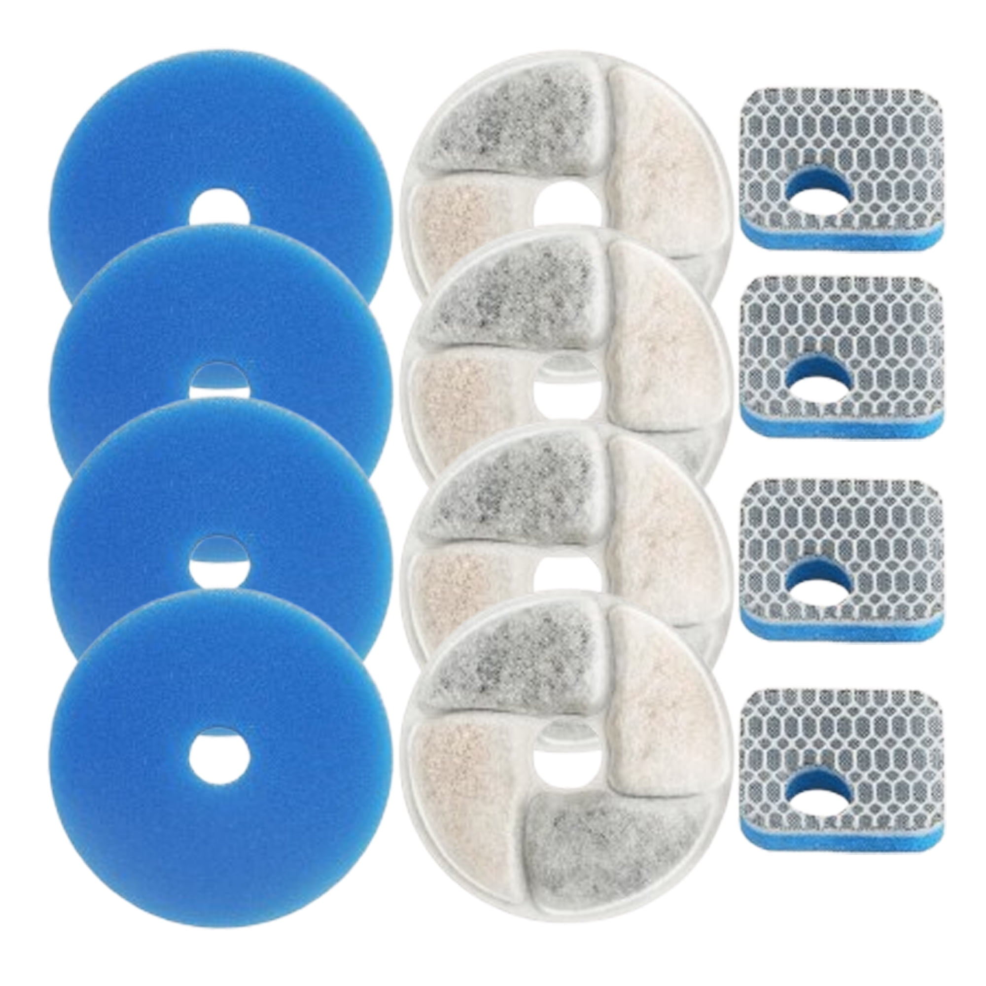 TropicAqua Cat Water Fountain Sponge Filters, Replacement Foam Filters Compatible with Square 2.2L/73oz Stainless Steel Pet Dog Drinking Fountain (Pack of 30)