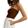 thumbnail image 2 of Valcatch Women's Strapless Crop Top Sweetheart Neck Ribbed Knit Twisted Knot Front Sleeveless Tanks Top, 2 of 6