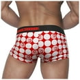 thumbnail image 4 of HUPOM Mens Underwear Boxer Briefs Male Thongs Low waist Elastic Waist Printed Briefs Red M, 4 of 4