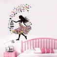 thumbnail image 2 of Adhesivo de pared con diseño de princesa mariposa, autoadhesivo, PVC, 74 x 105 cm, 2 of 4