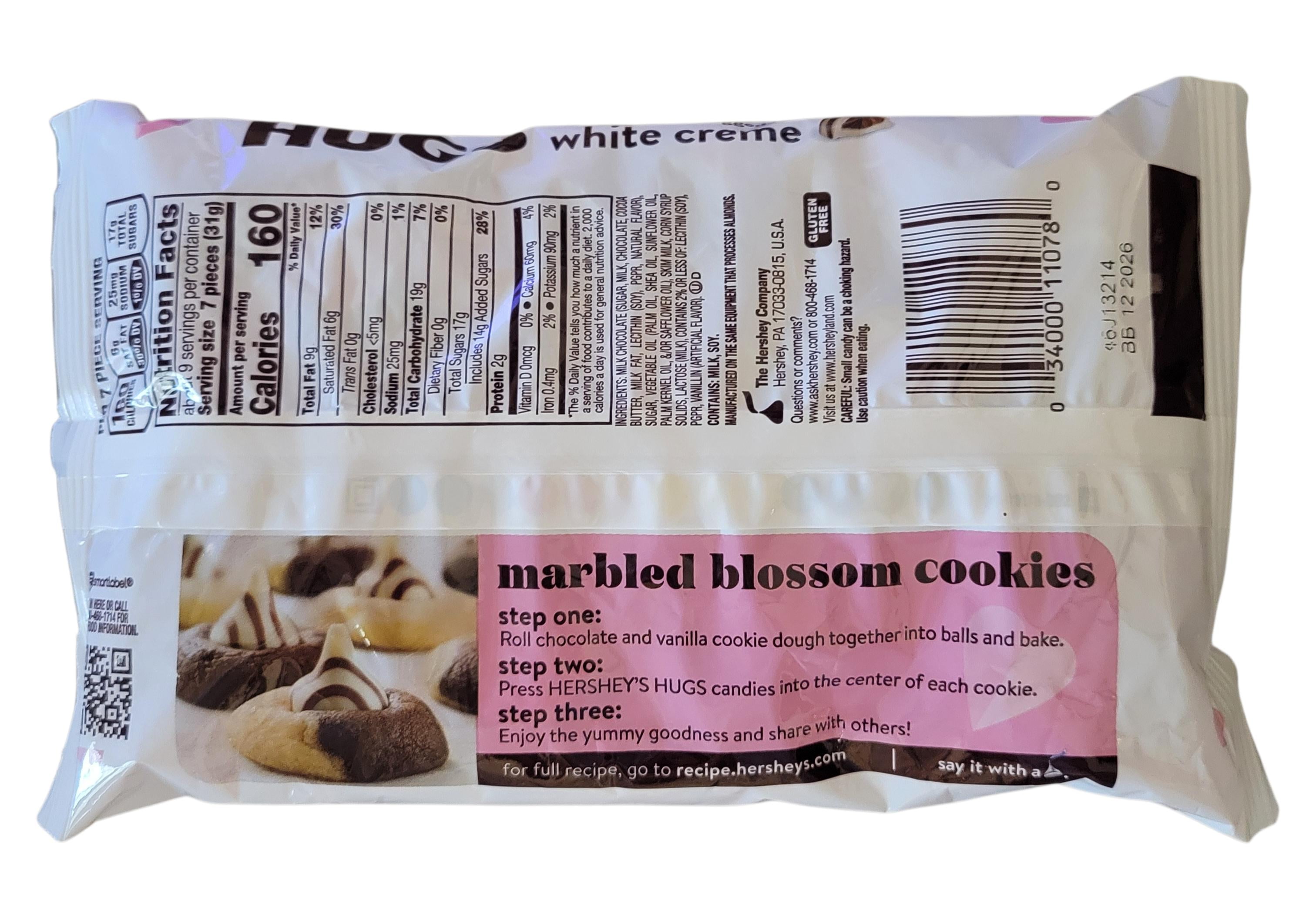 Valentine's Hershey's Hugs Milk Chocolate Hugged BY White Crème 10.1 oz Bag - Pack of 2