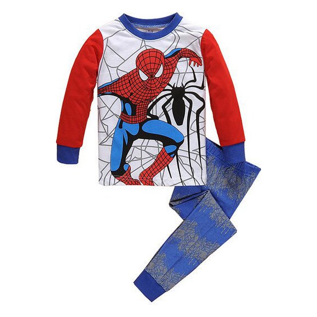 Conjunto de pijamas de manga larga para niños y niñas, ropa de dormir de dibujos animados de superhéroes, 2-7T, 2022